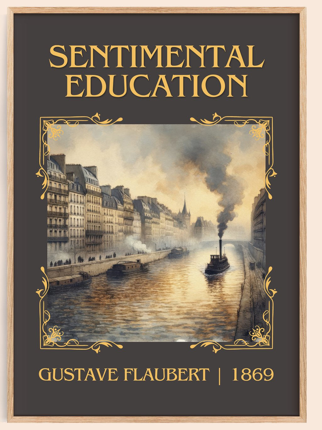 Sentimental Education Classic Book Art Print by Gustave Flaubert – book poster