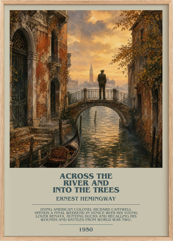 Across The River And Into The Trees Bookish Wall Art by E. Hemingway