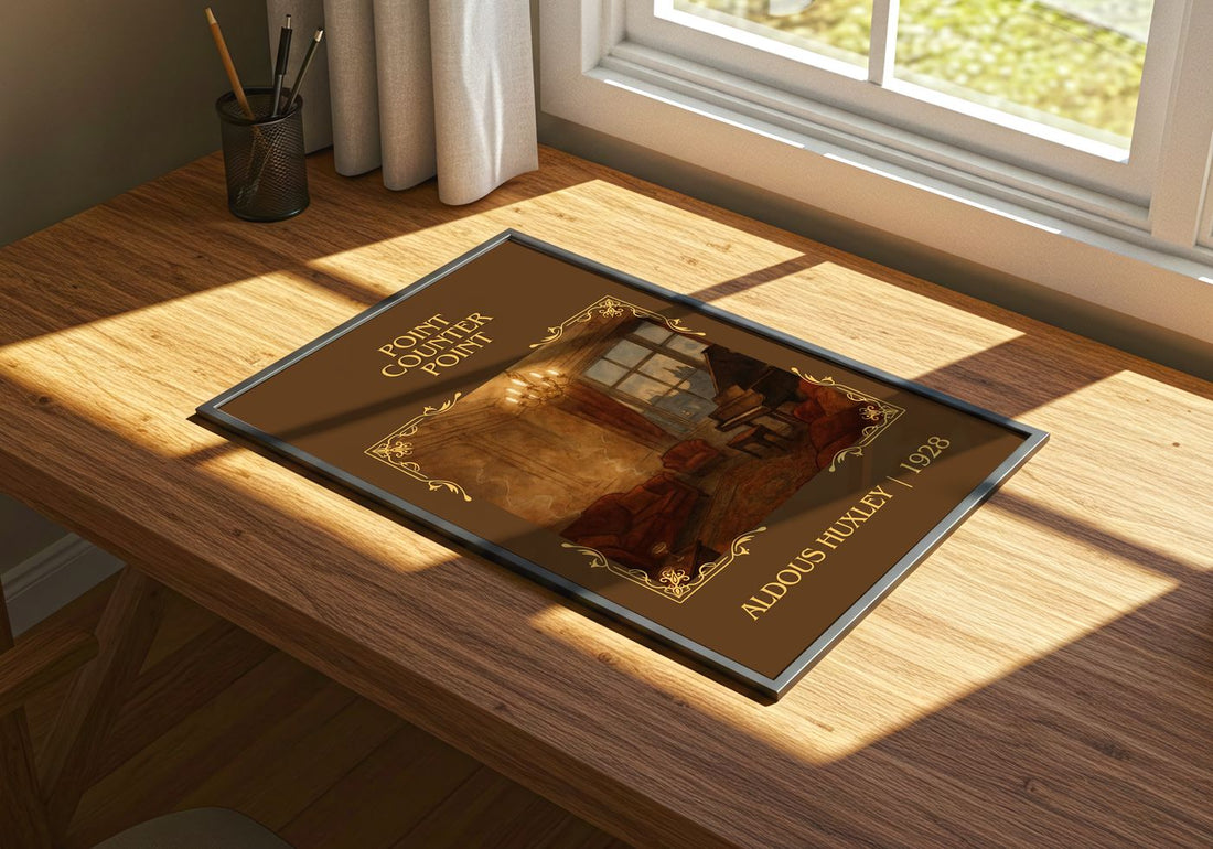 Point Counter Point Classic Book Art Print by Aldous Huxley – print on a sunlit desk