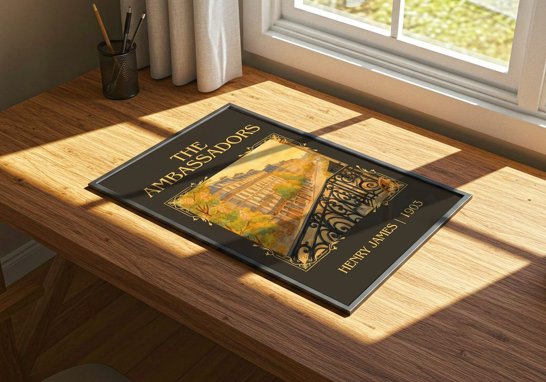 The Ambassadors Classic Book Art Print by Henry James – print on a sunlit desk