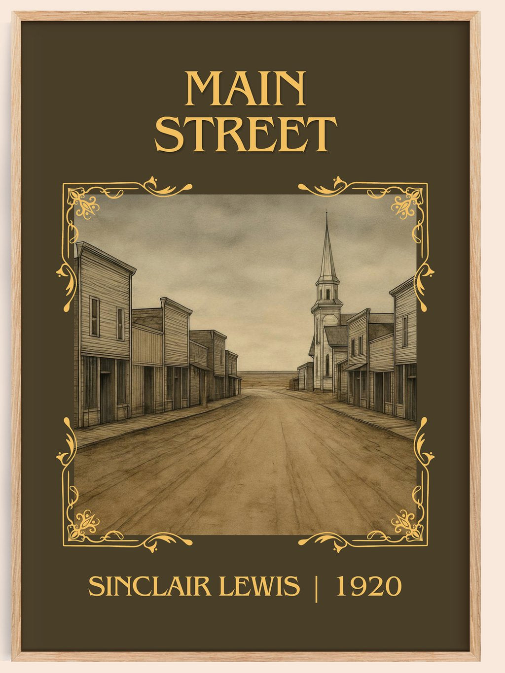 Main Street Classic Book Art Print by Sinclair Lewis – book poster