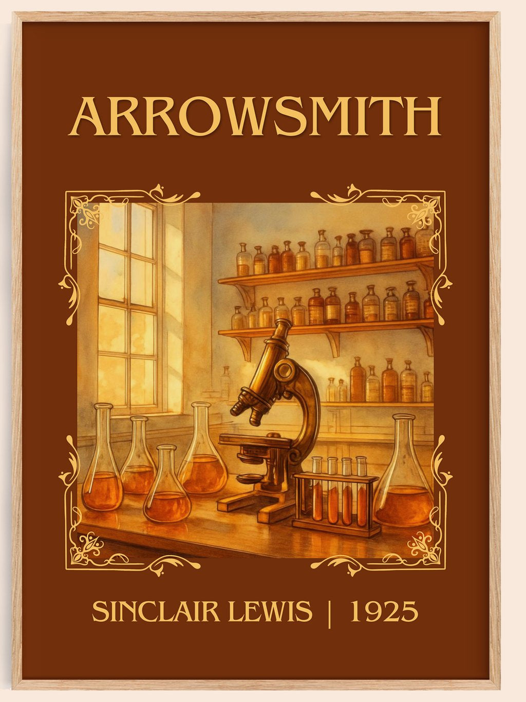Arrowsmith Classic Book Art Print by Sinclair Lewis – book poster