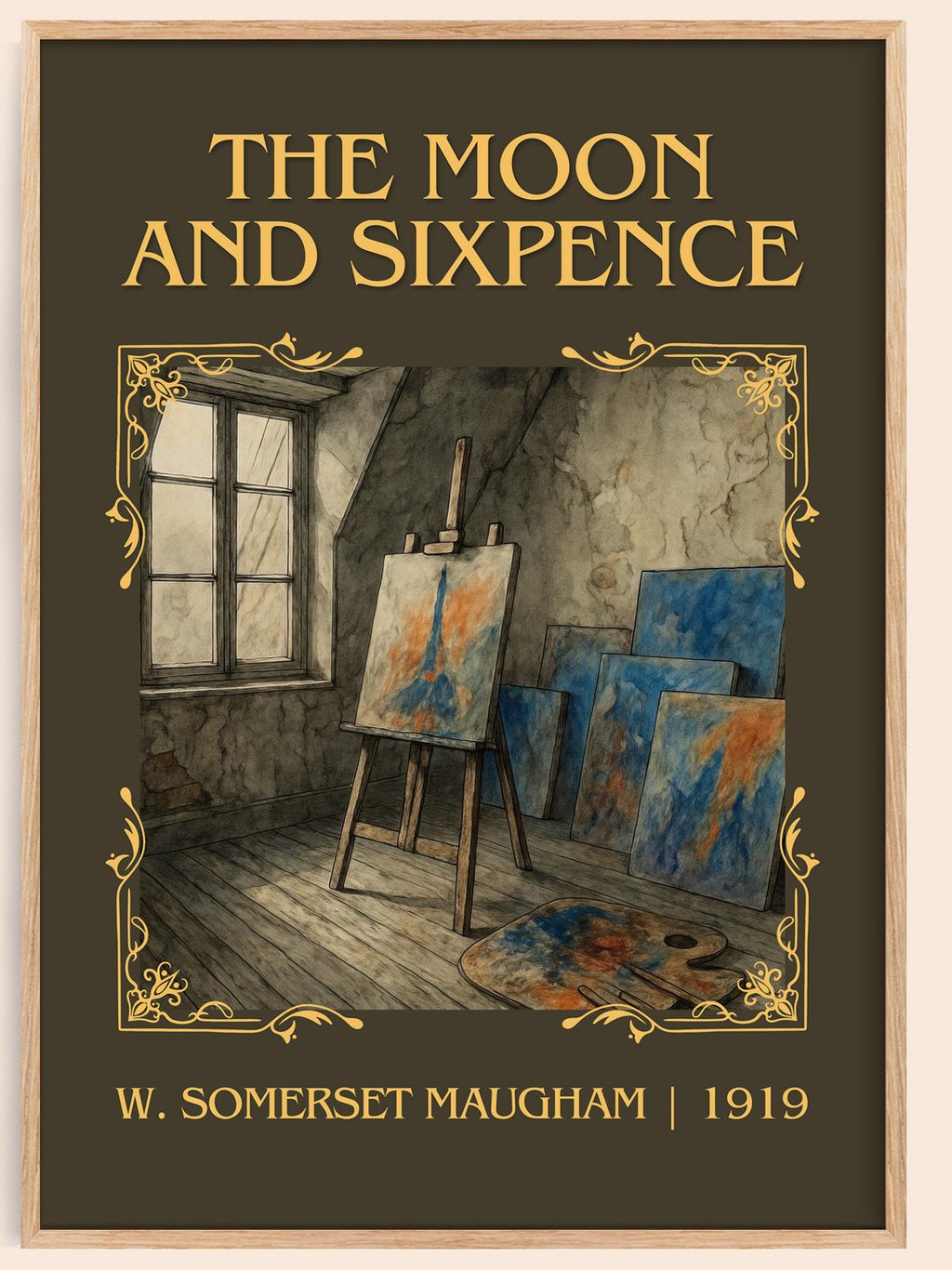 The Moon And Sixpence Classic Book Art Print by W. Somerset Maugham – book poster