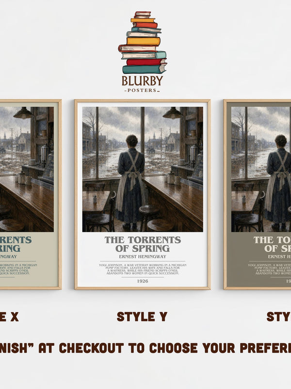 The Torrents Of Spring bookish print in frame leaning in hallway – satire wall art