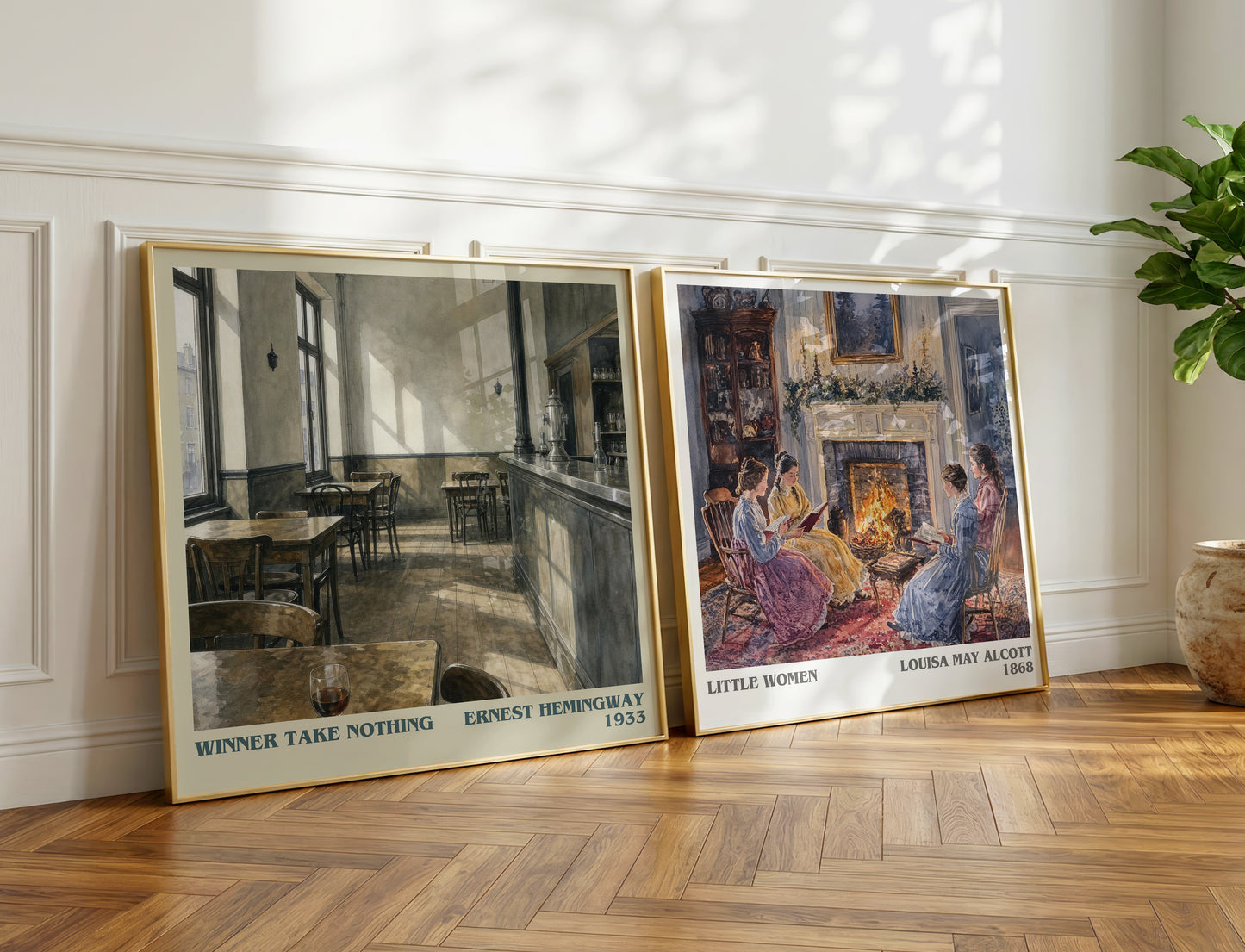 Winner Take Nothing literary print on bookshelf – Ernest Hemingway fan gift