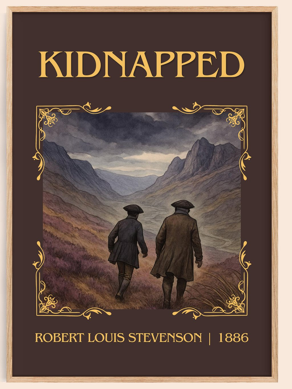 Kidnapped Classic Book Art Print by Robert Louis Stevenson – book poster