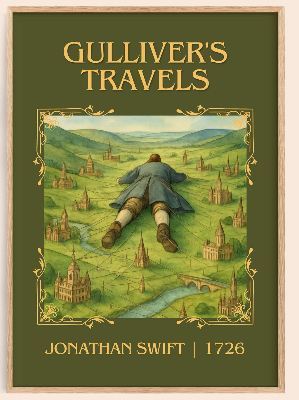 Gulliver'S Travels Classic Book Art Print by Jonathan Swift – book poster