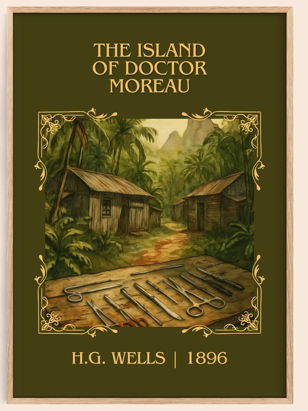 The Island Of Doctor Moreau Classic Book Art Print by H.G. Wells – book poster