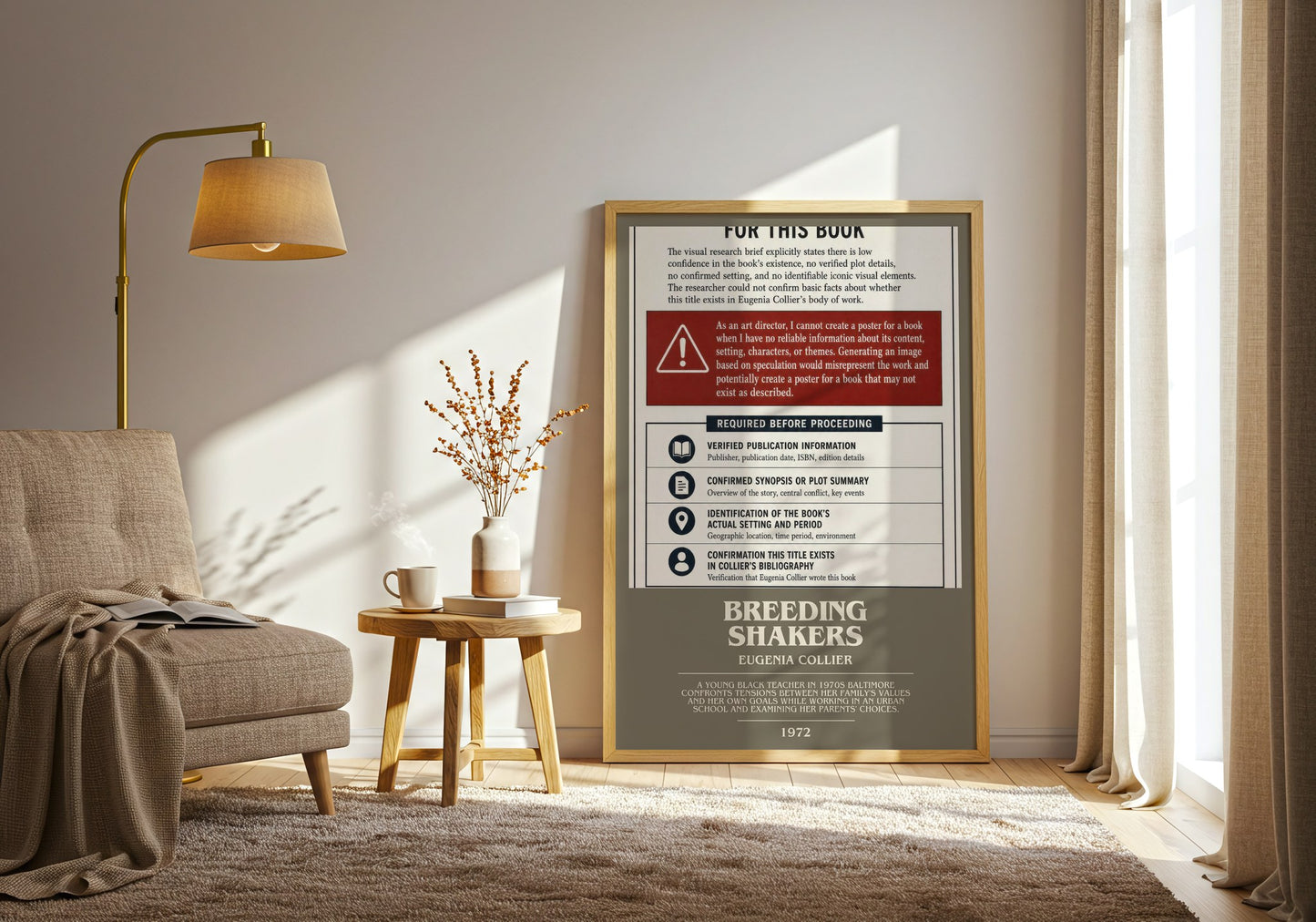 Breeding Shakers bookish print on bookshelf – Eugenia Collier fan gift