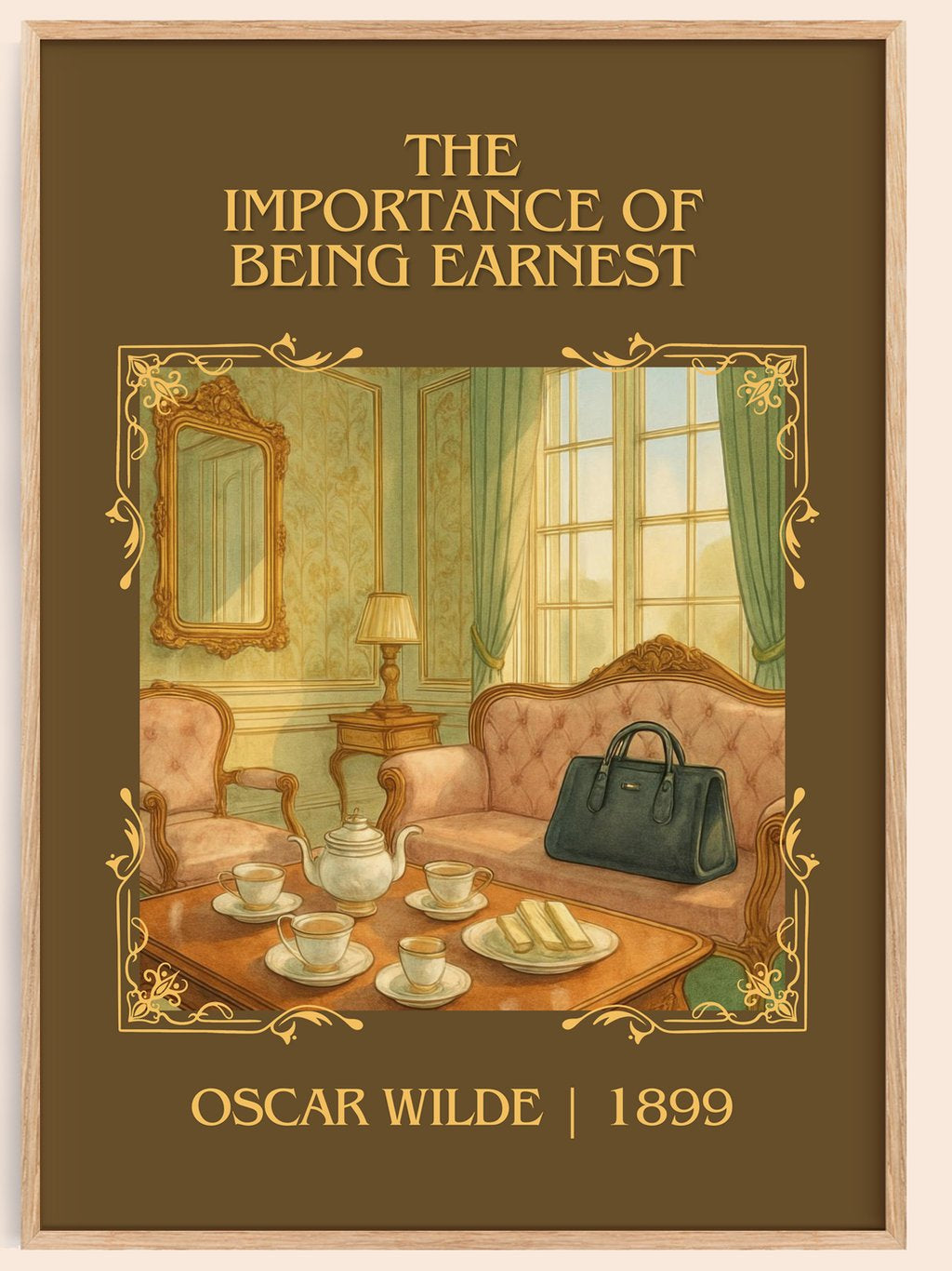 The Importance Of Being Earnest classic book art book poster by Oscar Wilde – framed literary art print