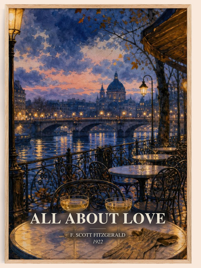 All About Love Book Watercolour Illustration by F. Scott Fitzgerald