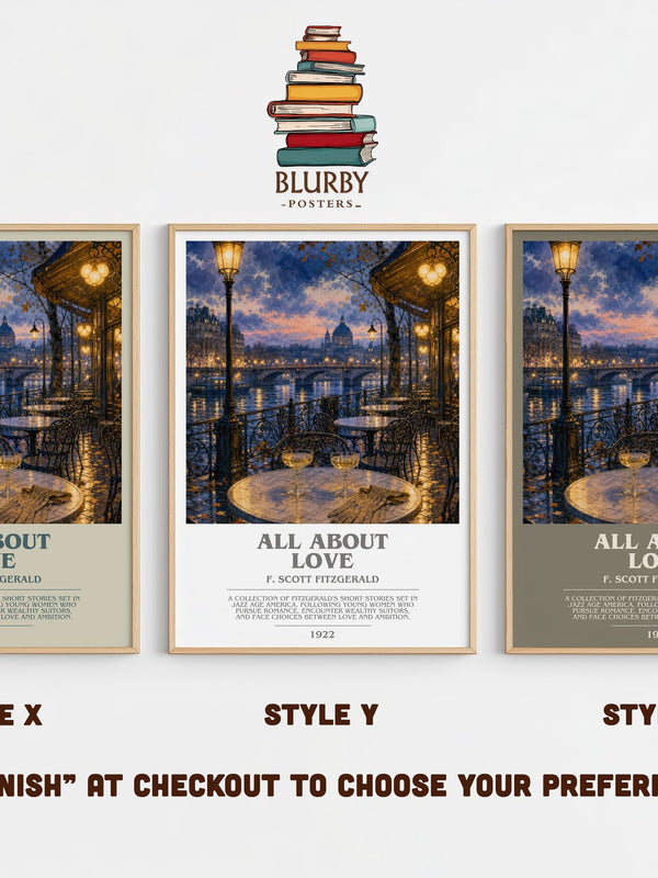All About Love bookish print in frame leaning in hallway – non fiction wall art
