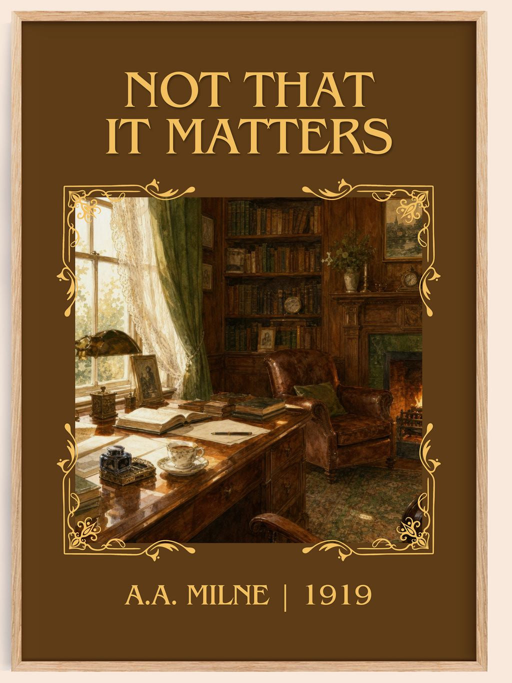 Not That It Matters Classic Book Art Print by A.A. Milne – book poster
