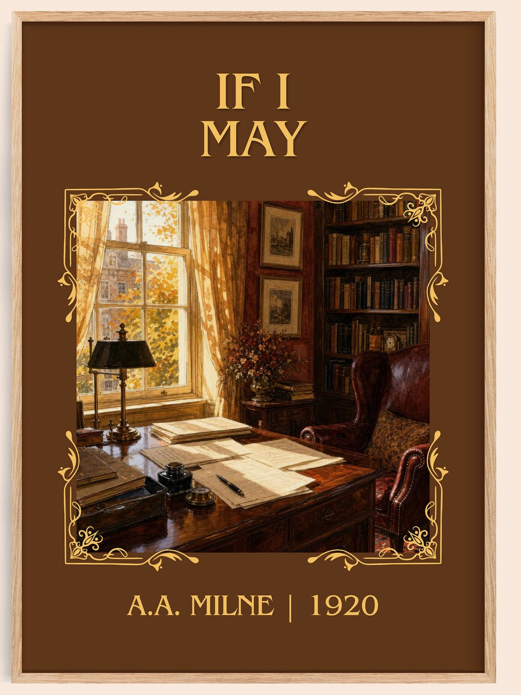 If I May Classic Book Art Print by A.A. Milne – book poster