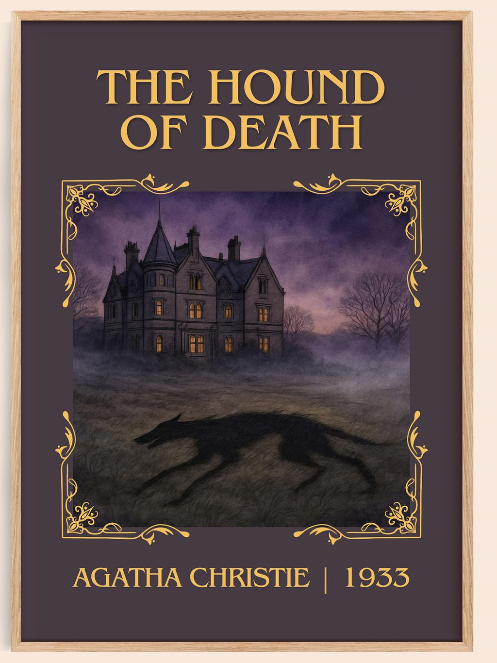 The Hound Of Death Classic Book Art Print by Agatha Christie – book poster