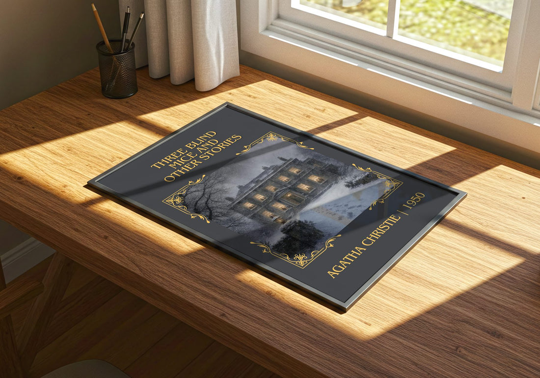 Three Blind Mice And Other Stories Classic Book Art Print – print on a sunlit desk