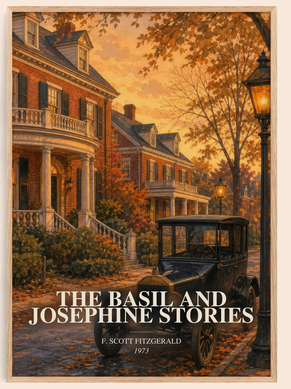 The Basil And Josephine Stories watercolour book poster by F. Scott Fitzgerald – framed literary art print