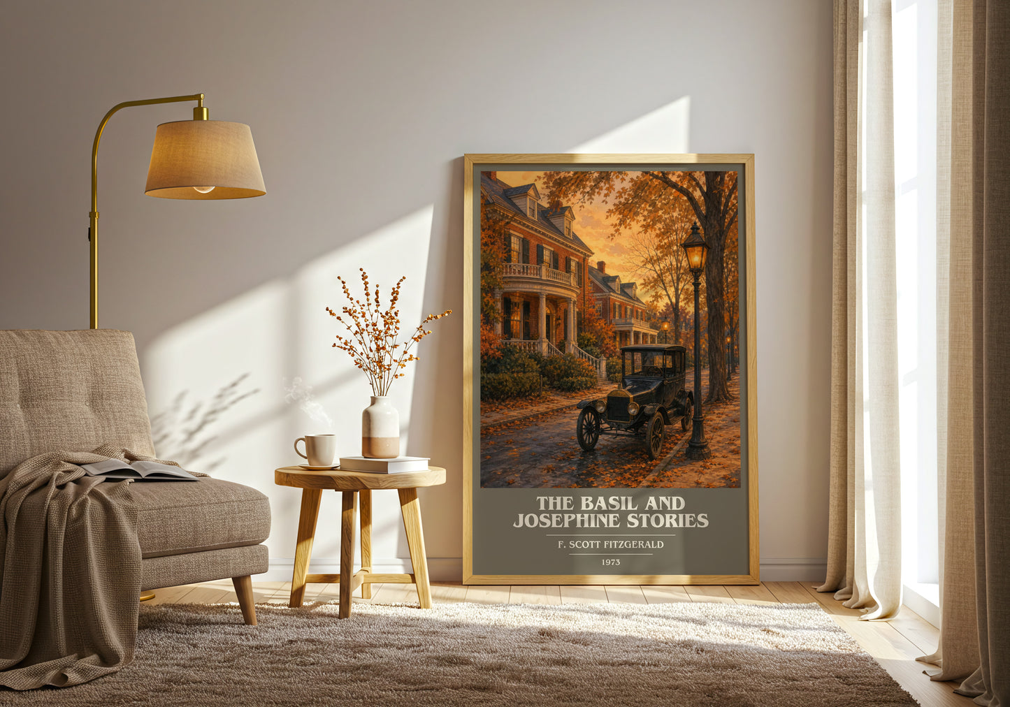 The Basil And Josephine Stories book cover print on bookshelf – F. Scott Fitzgerald fan gift