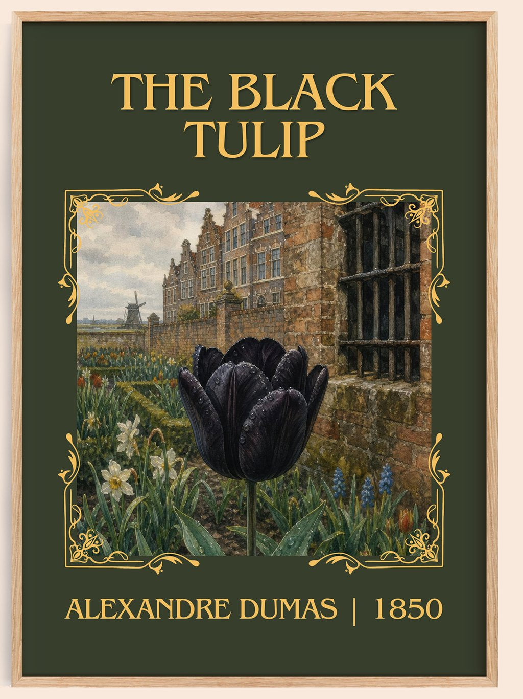 The Black Tulip Classic Book Art Print by Alexandre Dumas – book poster