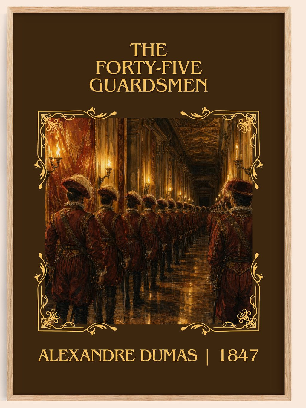 The Forty-Five Guardsmen Classic Book Art Print by Alexandre Dumas – book poster