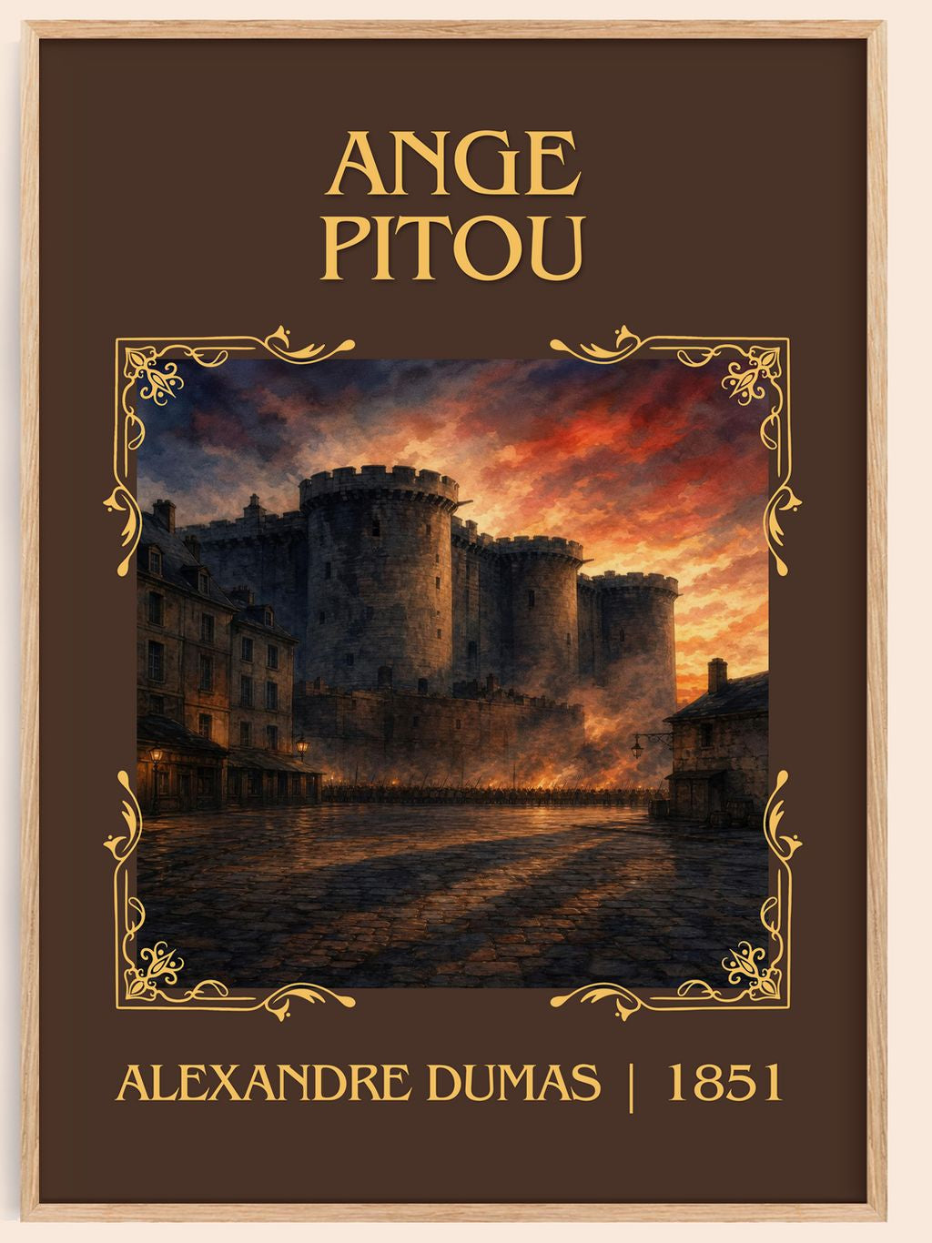 Ange Pitou Classic Book Art Print by Alexandre Dumas – book poster