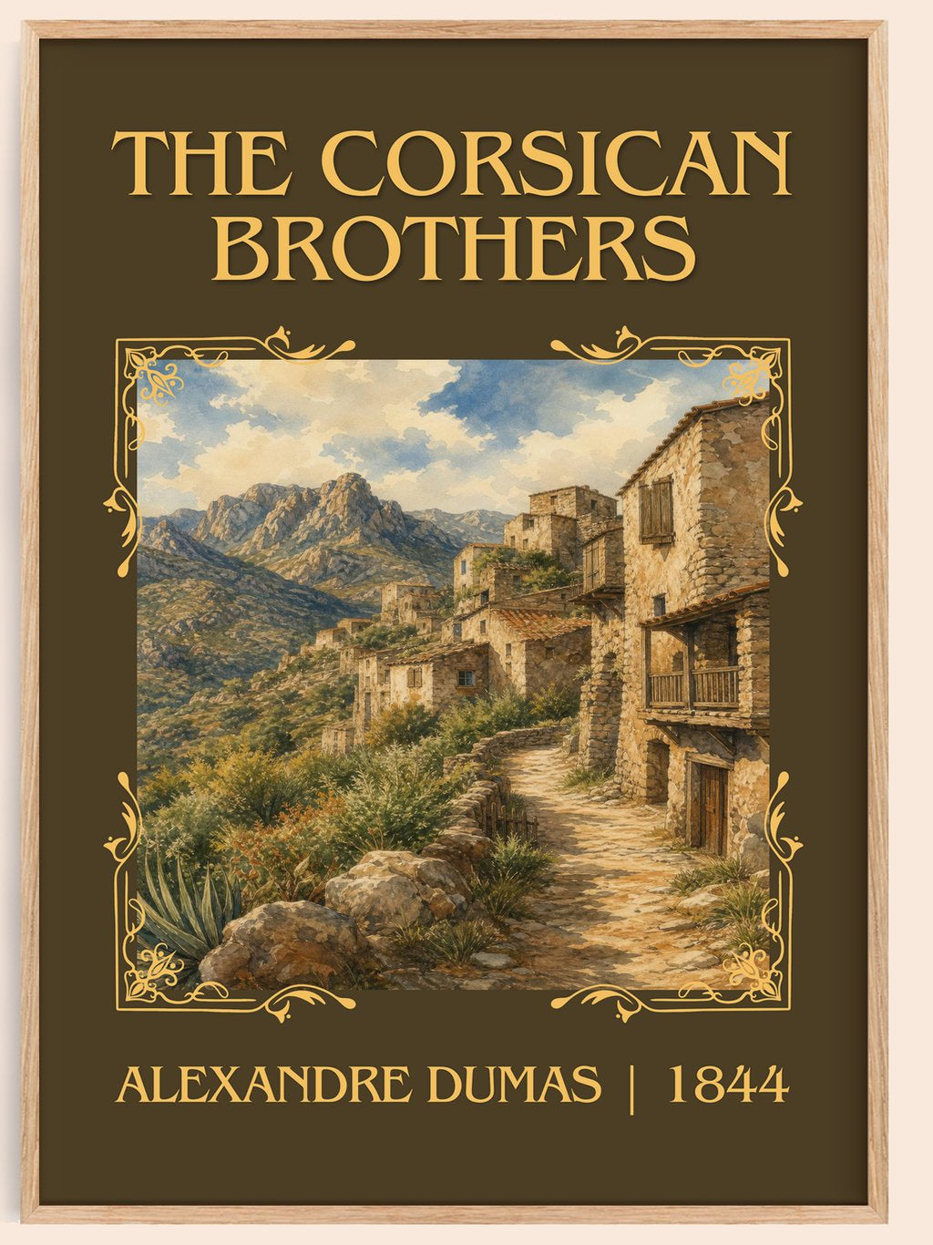 The Corsican Brothers Classic Book Art Print by Alexandre Dumas – book poster