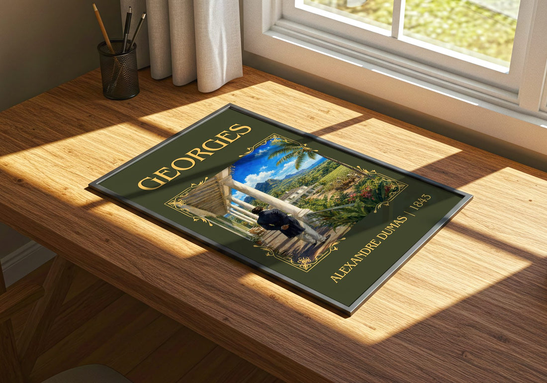 Georges Classic Book Art Print by Alexandre Dumas – print on a sunlit desk