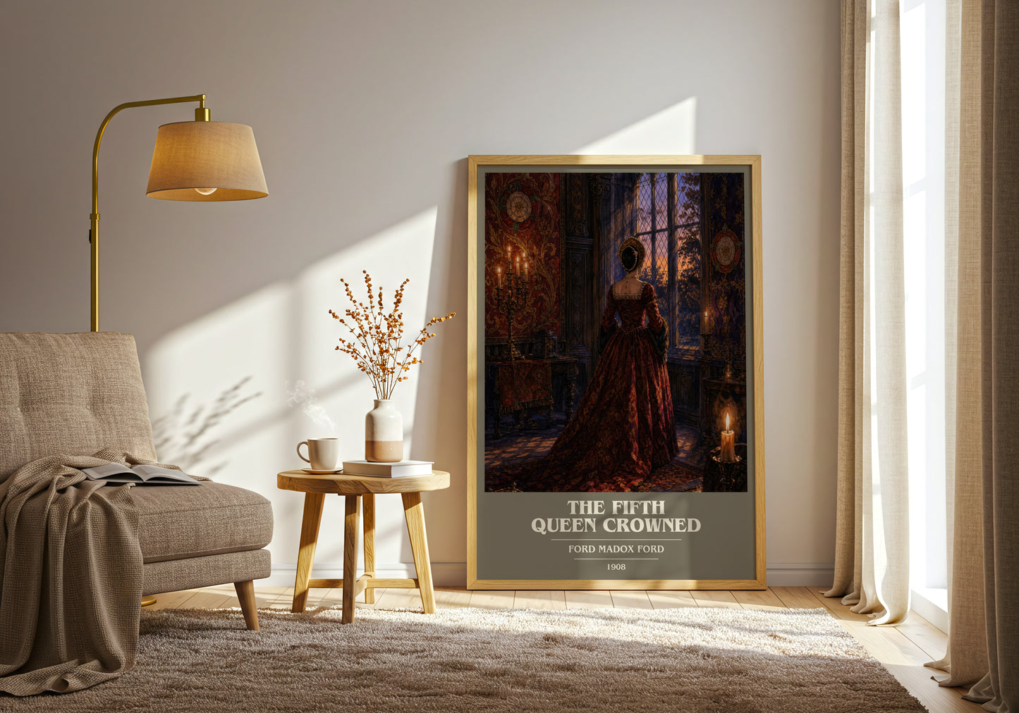 The Fifth Queen Crowned book cover print on bookshelf – Ford Madox Ford fan gift
