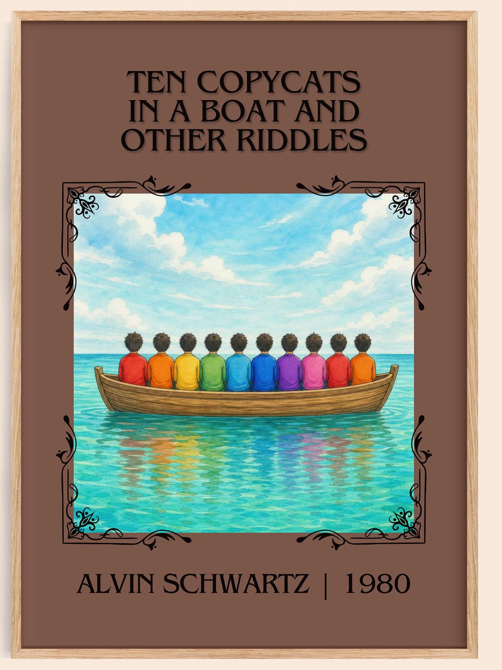 Ten Copycats In A Boat And Other Riddles Classic Book Art Print – book poster