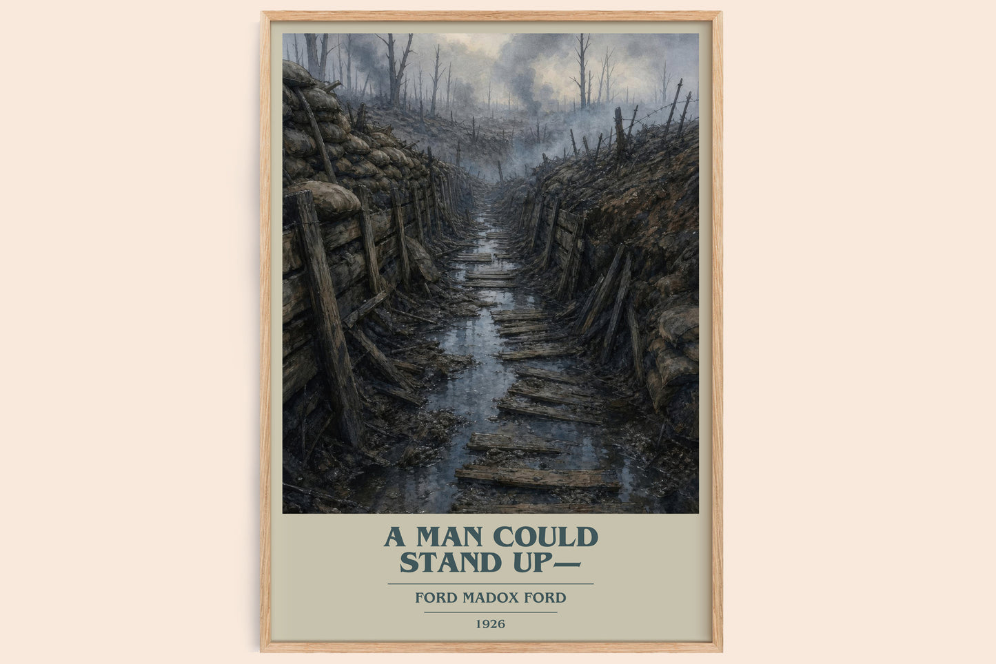 A Man Could Stand Up— book cover book poster by Ford Madox Ford – framed literary art print