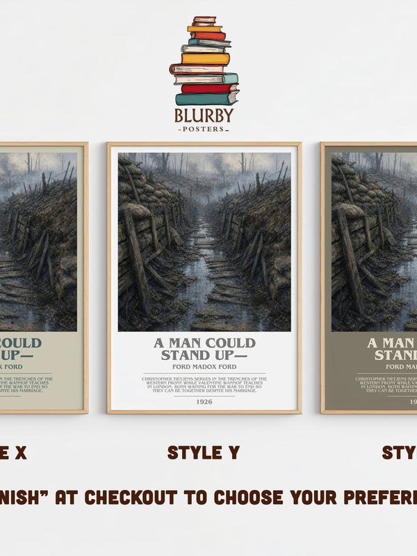 A Man Could Stand Up— bookish print in frame leaning in hallway – literary fiction wall art