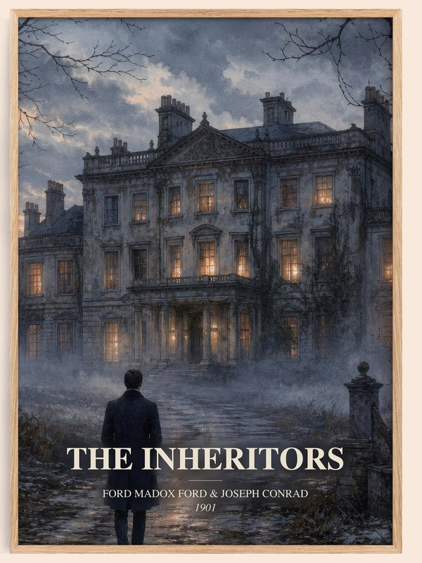 The Inheritors watercolour book poster by Ford Madox Ford & Joseph Conrad – framed literary art print