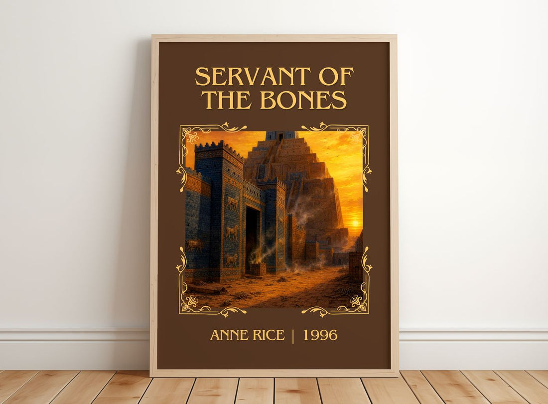 Servant Of The Bones Classic Book Art Print by Anne Rice – framed print leaning on a wooden floor
