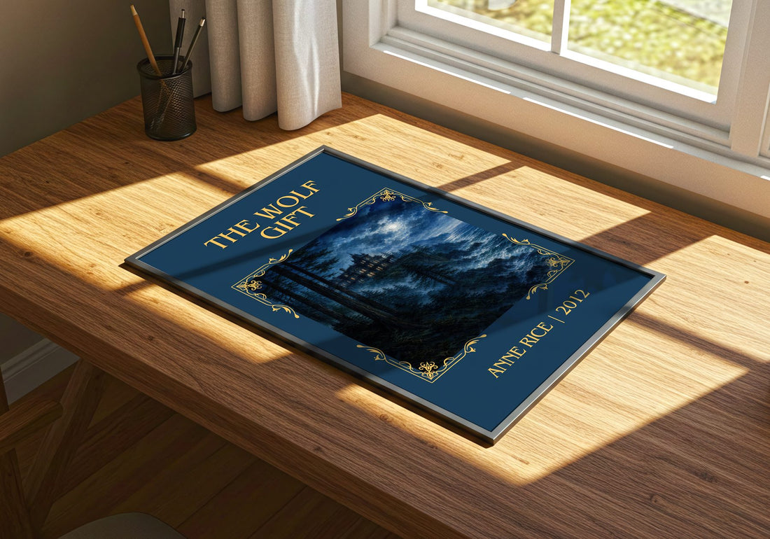 The Wolf Gift Classic Book Art Print by Anne Rice – print on a sunlit desk
