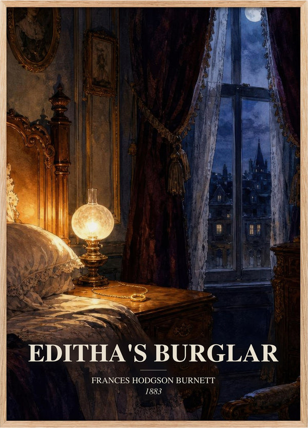 Editha's Burglar Book Watercolour Illustration by F. Burnett