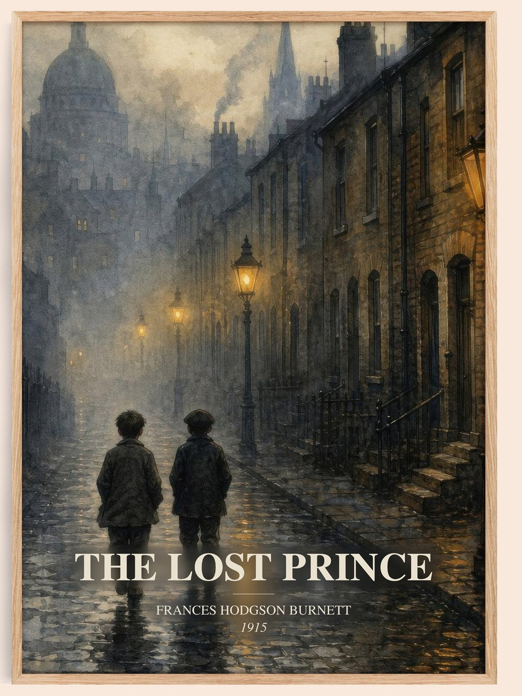 The Lost Prince watercolour book poster by Frances Hodgson Burnett – framed literary art print