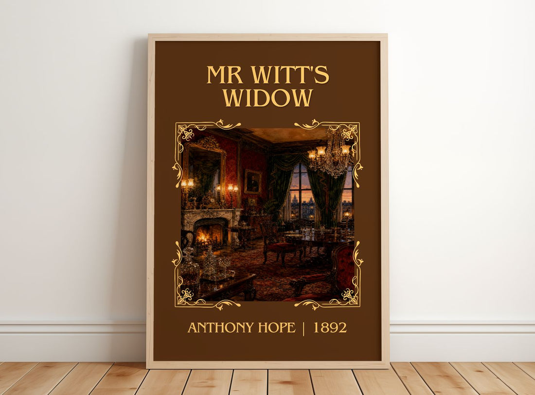 Mr Witt'S Widow Classic Book Art Print by Anthony Hope – framed print leaning on a wooden floor