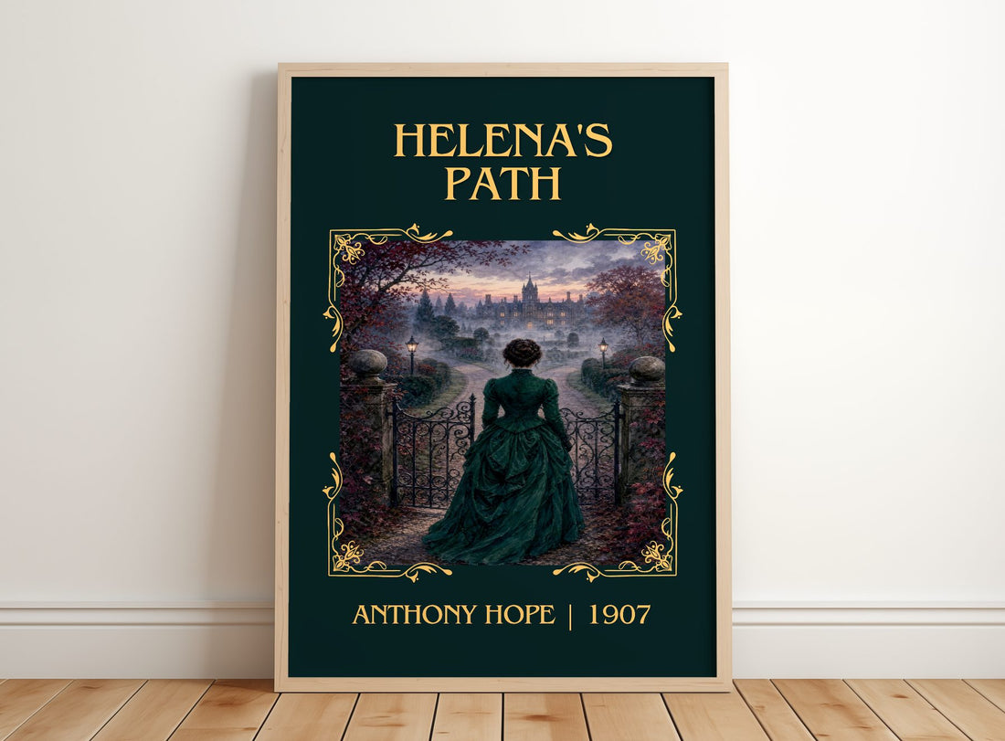 Helena'S Path Classic Book Art Print by Anthony Hope – framed print leaning on a wooden floor