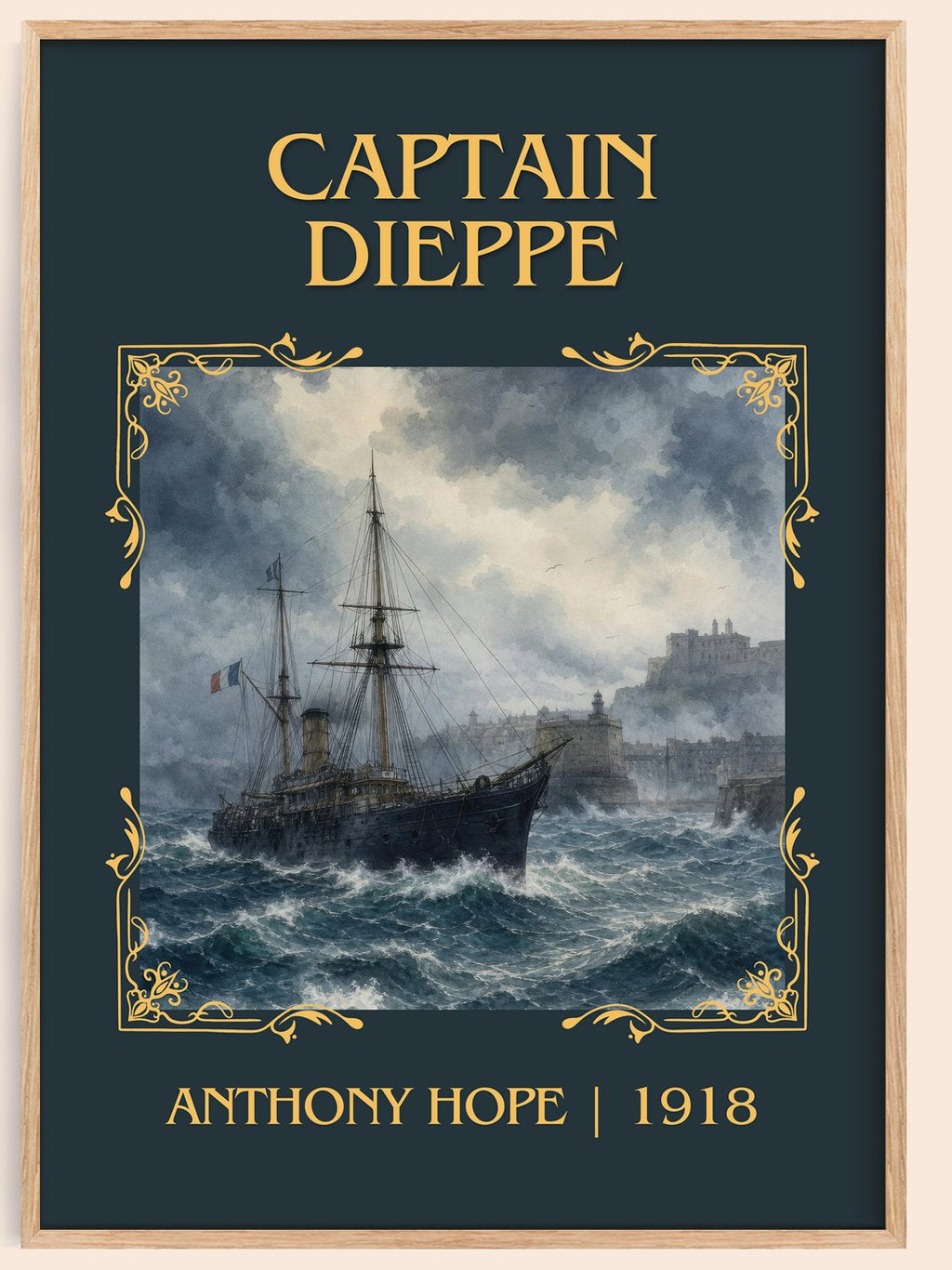 Captain Dieppe Classic Book Art Print by Anthony Hope – book poster
