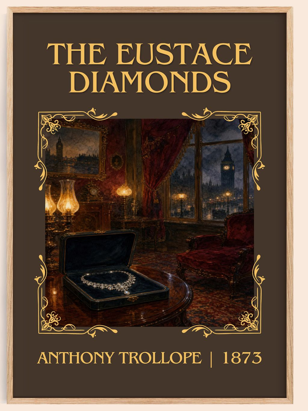 The Eustace Diamonds Classic Book Art Print by Anthony Trollope – book poster