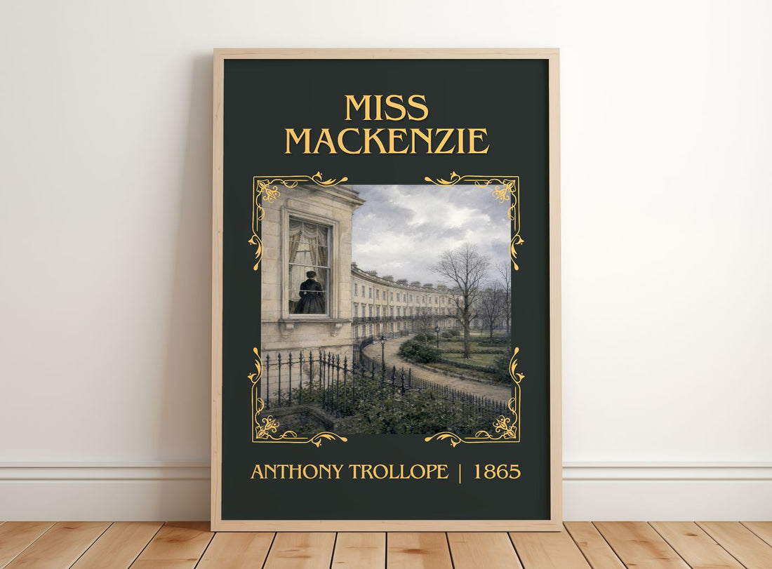 Miss Mackenzie Classic Book Art Print by Anthony Trollope – framed print leaning on a wooden floor