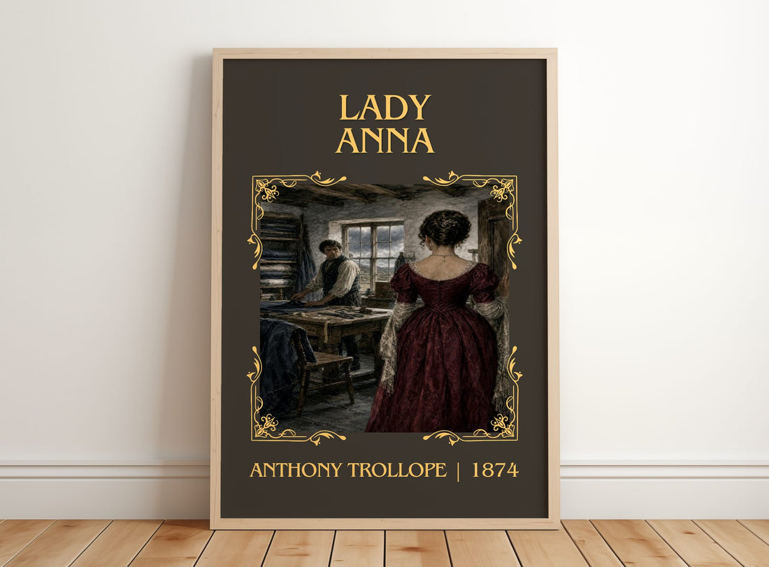Lady Anna Classic Book Art Print by Anthony Trollope – framed print leaning on a wooden floor