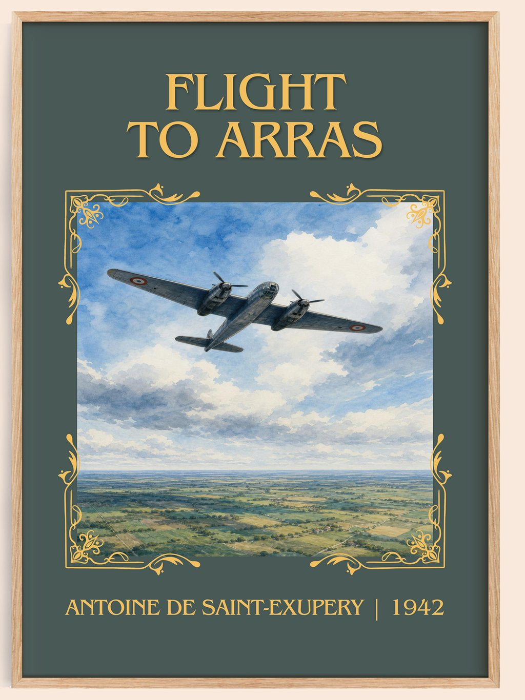 Flight To Arras Classic Book Art Print by Antoine De Saint-Exupery – book poster