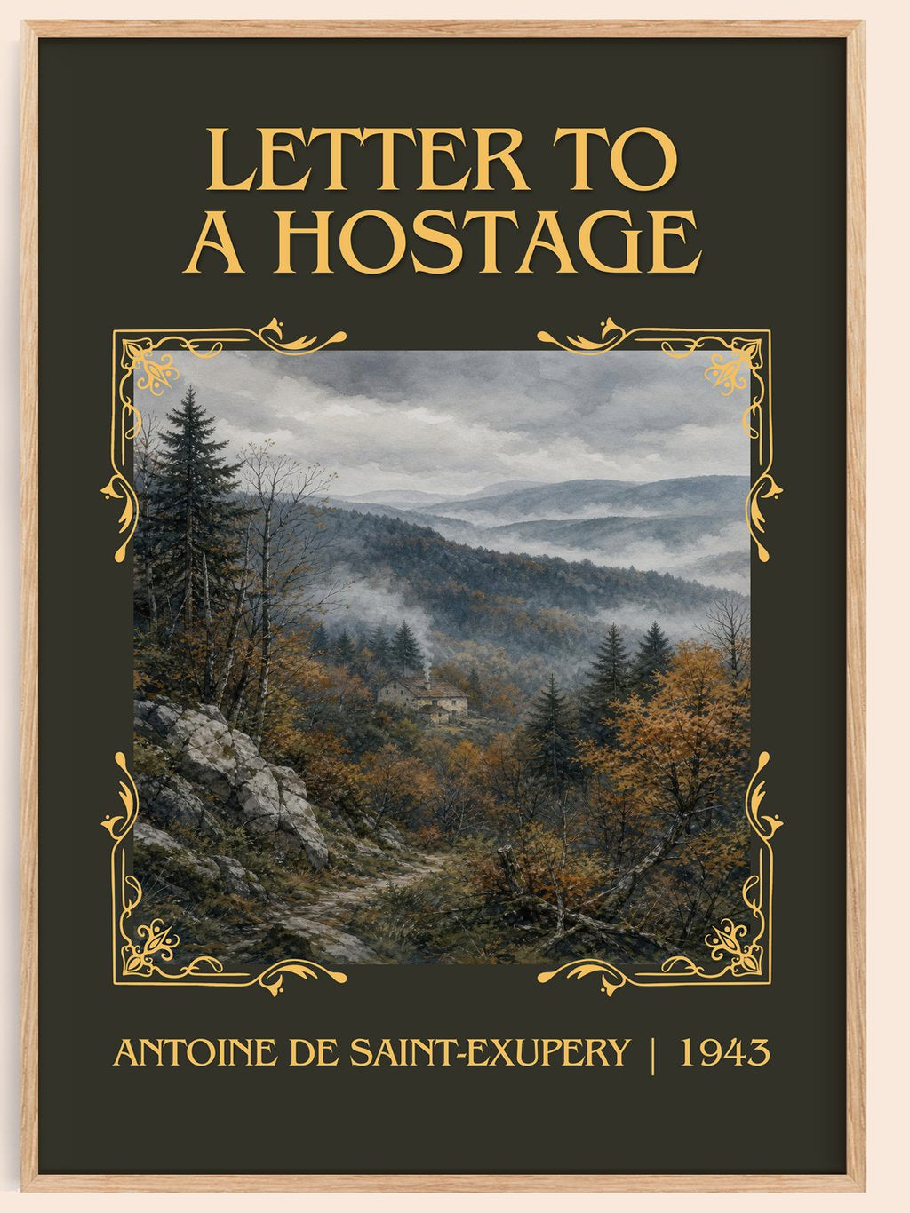 Letter To A Hostage Classic Book Art Print by Antoine De Saint-Exupery – book poster