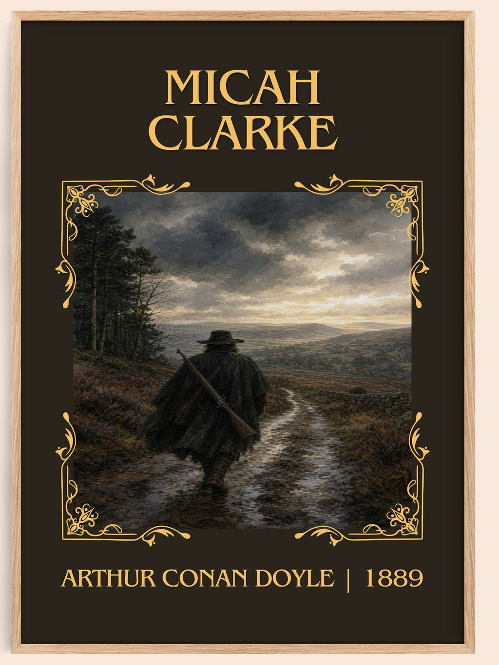 Micah Clarke Classic Book Art Print by Arthur Conan Doyle – book poster