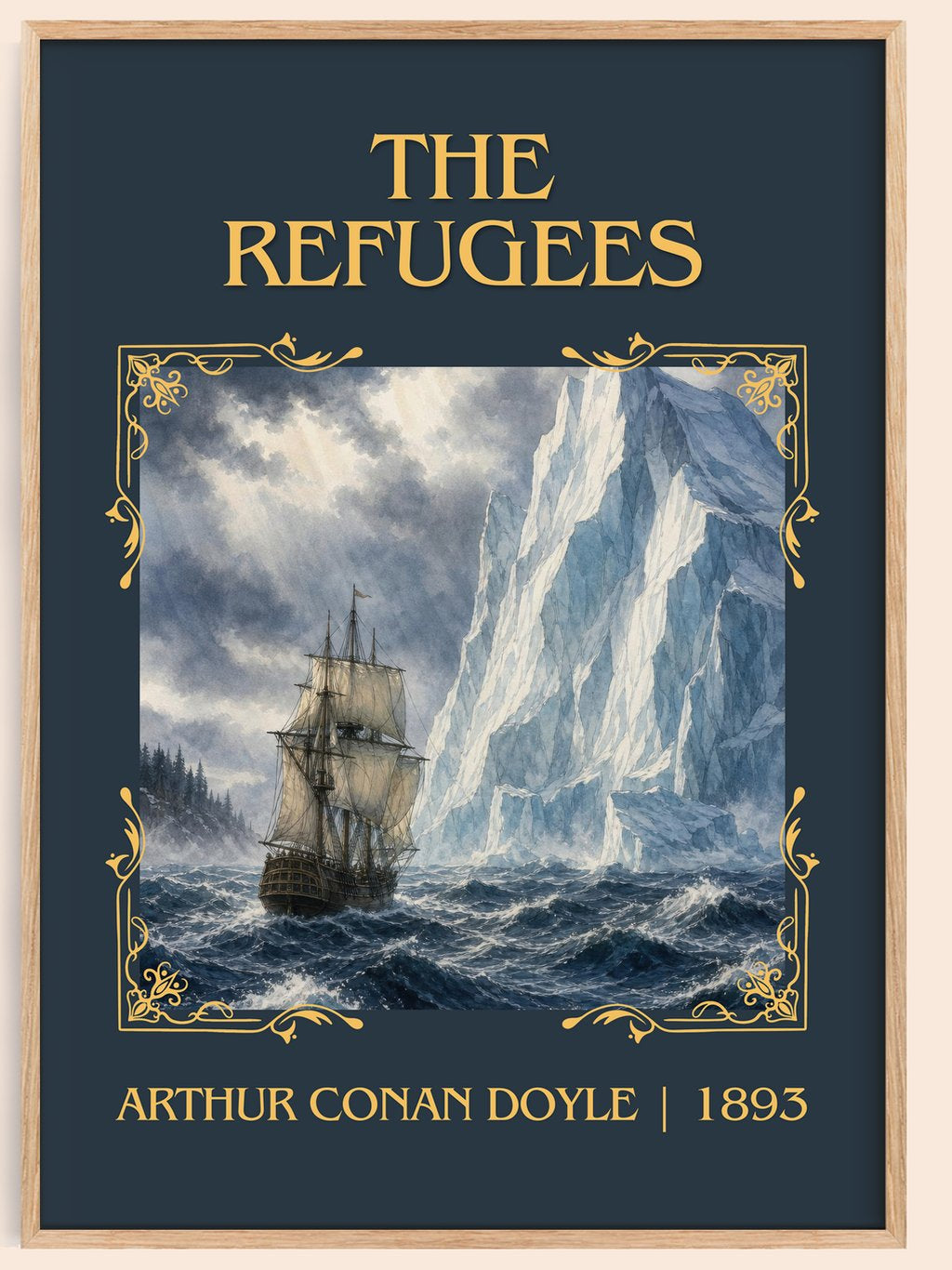 The Refugees Classic Book Art Print by Arthur Conan Doyle – book poster