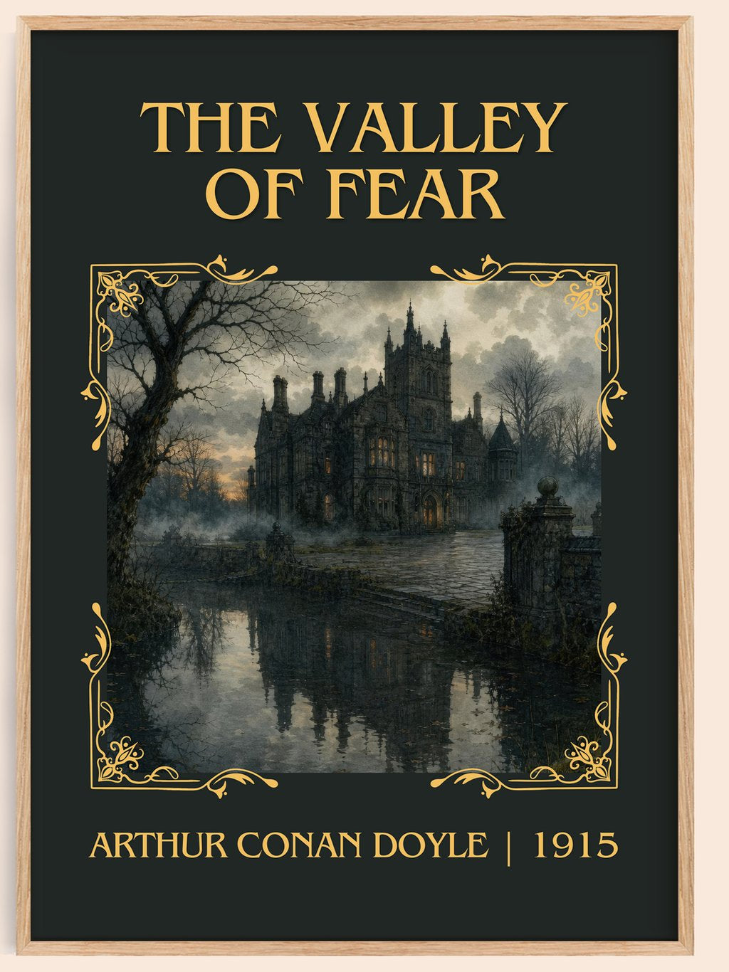 The Valley Of Fear classic book art book poster by Arthur Conan Doyle – framed literary art print