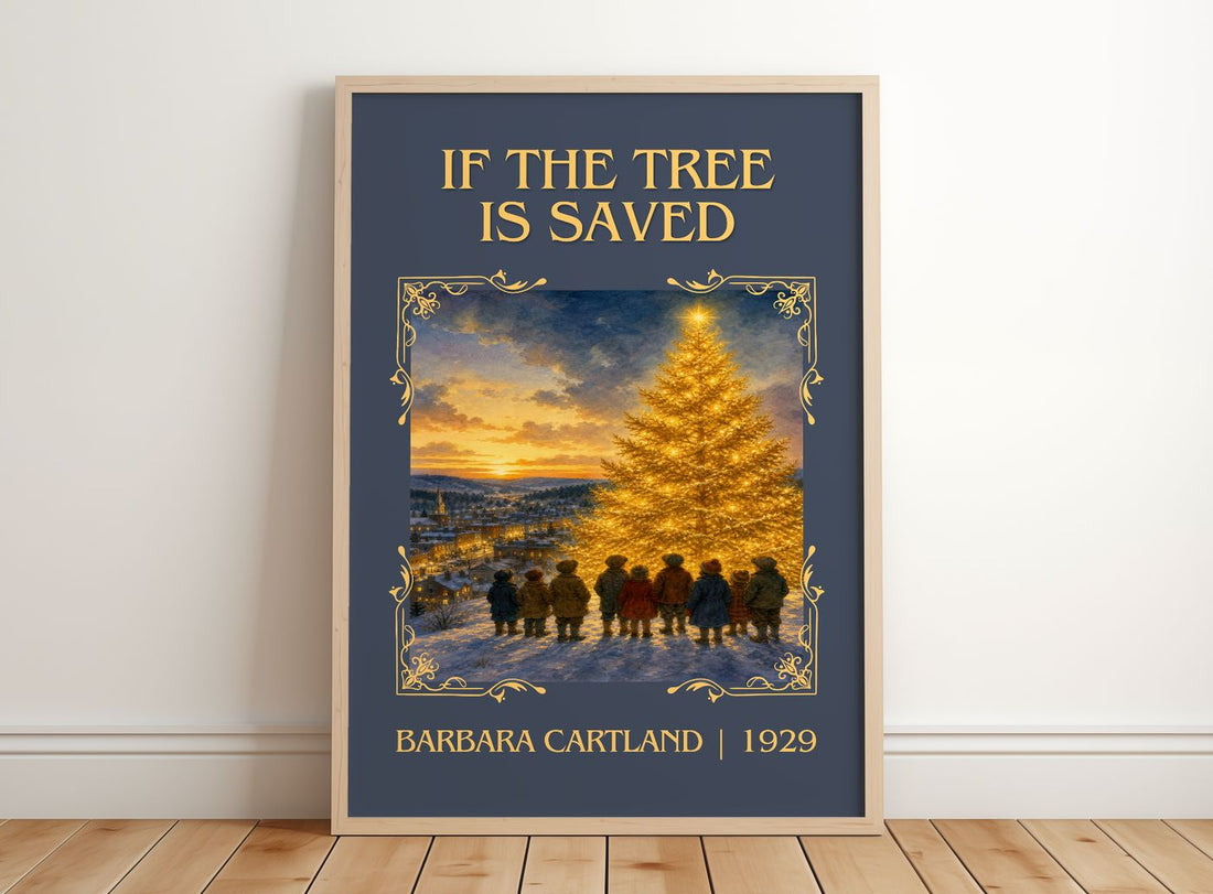 If The Tree Is Saved Classic Book Art Print by Barbara Cartland – framed print leaning on a wooden floor