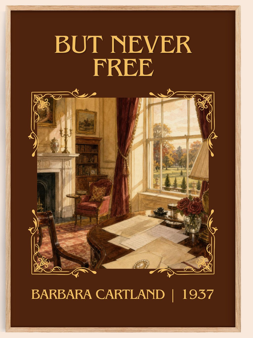 But Never Free Classic Book Art Print by Barbara Cartland – book poster