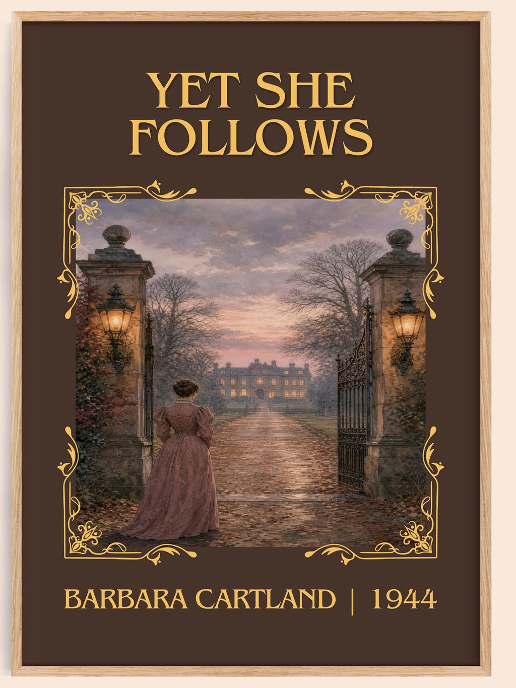 Yet She Follows Classic Book Art Print by Barbara Cartland – book poster